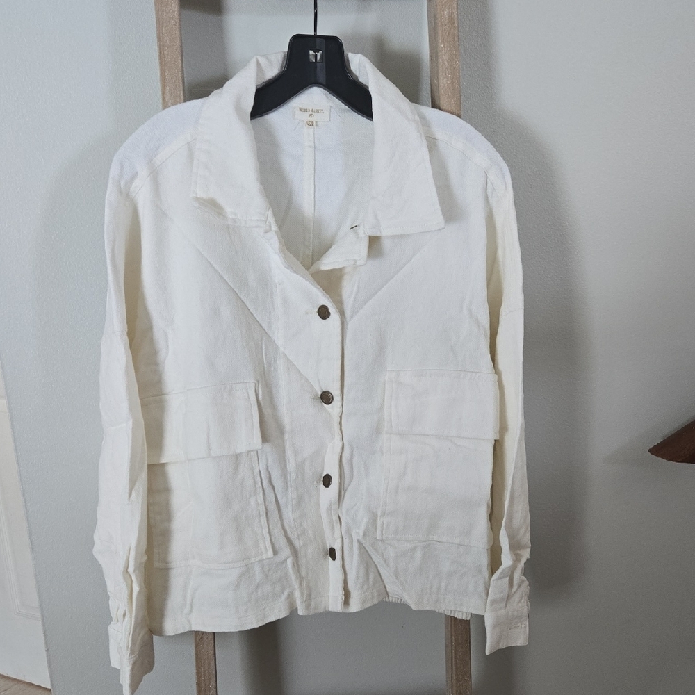 Cost Plus World Market Off-White Utility Jacket